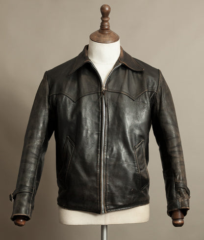 Vintage 1950s French Leather Motorcycle Jacket