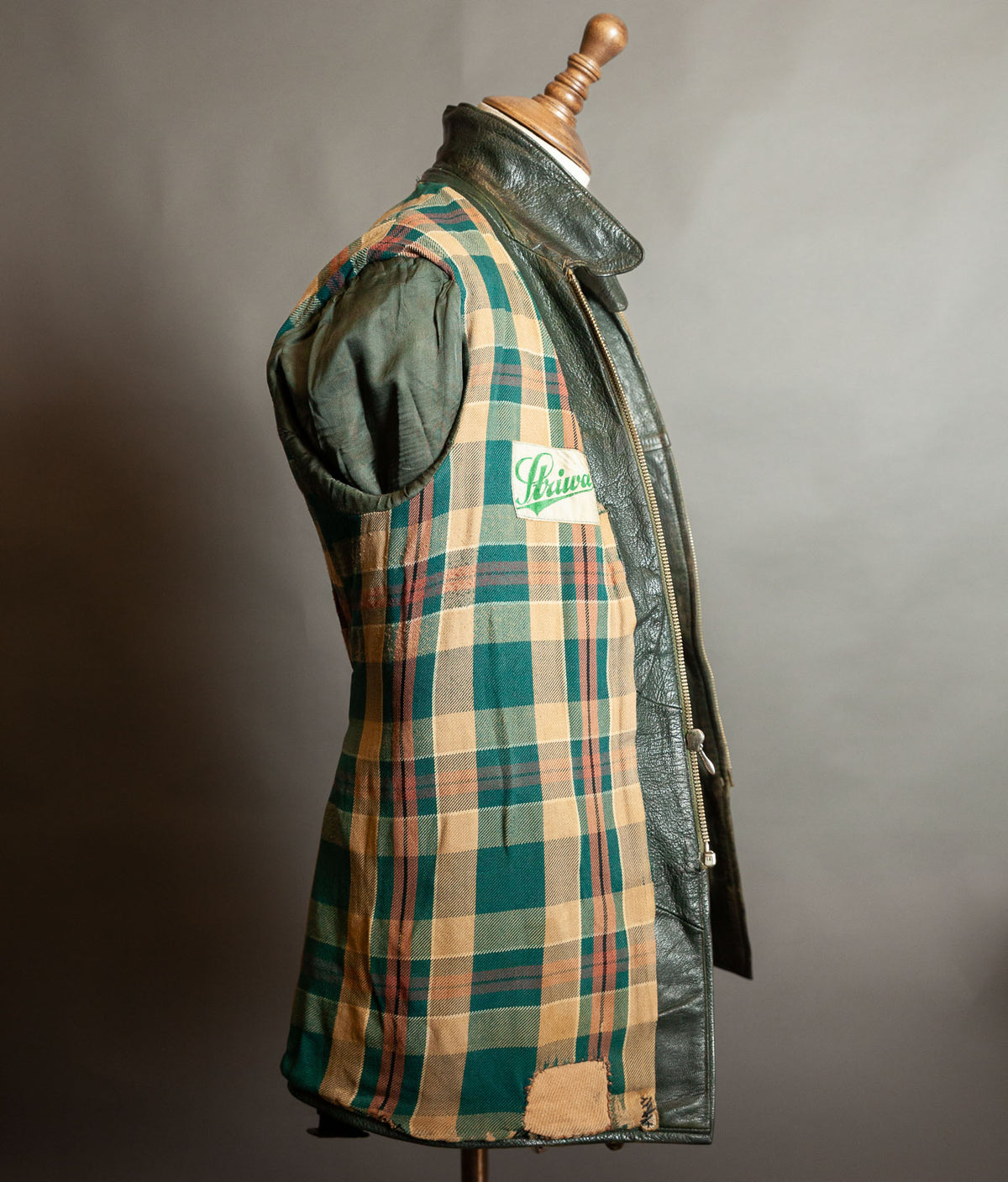 Vintage 1940s German Striwa Goatskin Leather Jacket, Belted Motoring Cut