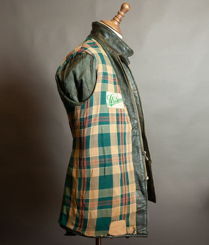 Vintage 1940s German Striwa Goatskin Leather Jacket, Belted Motoring Cut