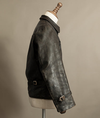 Vintage 1950s French Leather Motorcycle Jacket