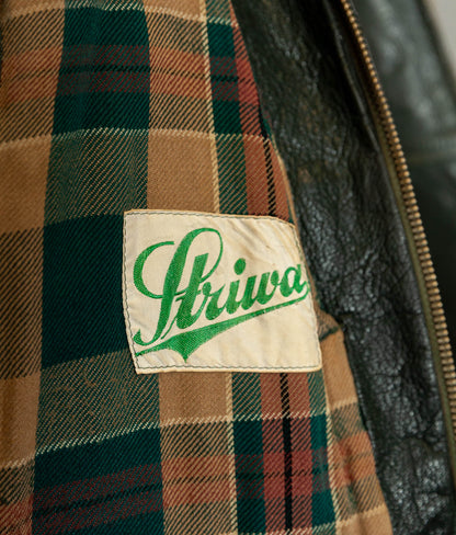Vintage 1940s German Striwa Goatskin Leather Jacket, Belted Motoring Cut