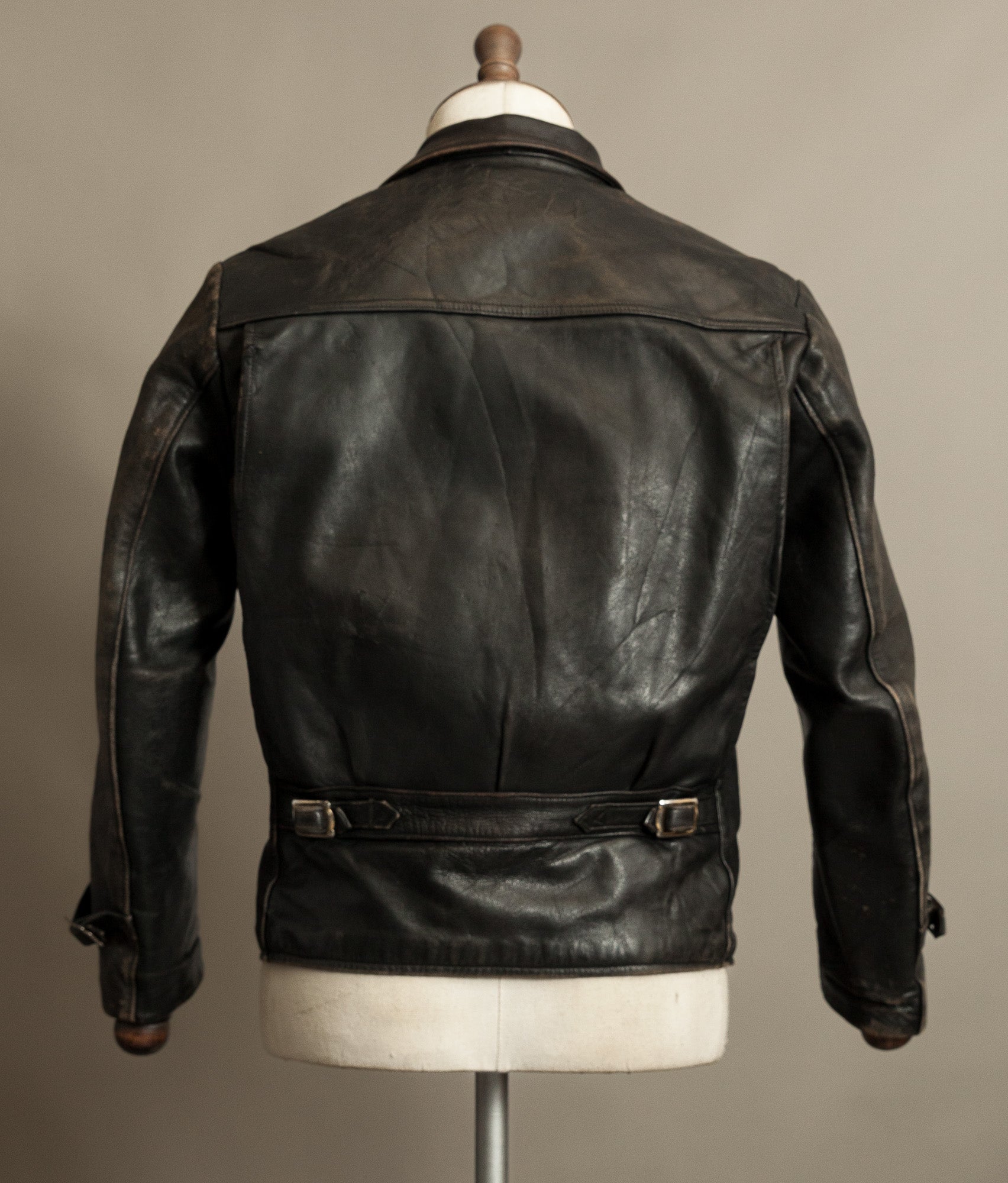 Vintage 1950s French Leather Motorcycle Jacket