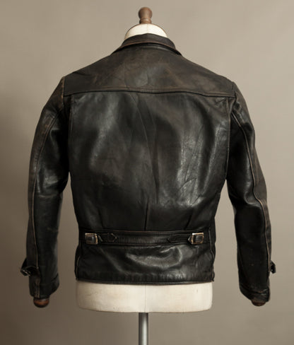 Vintage 1950s French Leather Motorcycle Jacket