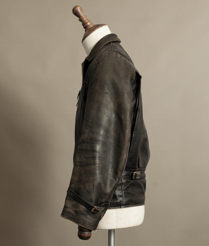 Vintage 1950s French Leather Motorcycle Jacket