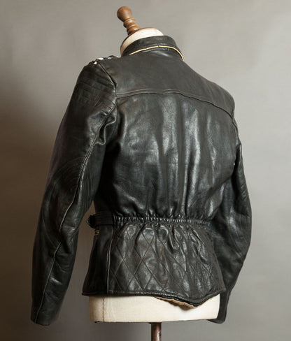 Vintage 1950s German Motorrad Leather Motorcycle Jacket RIES Zip