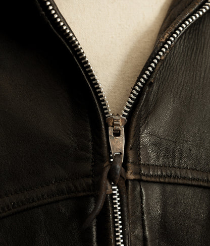Vintage 1950s French Leather Motorcycle Jacket