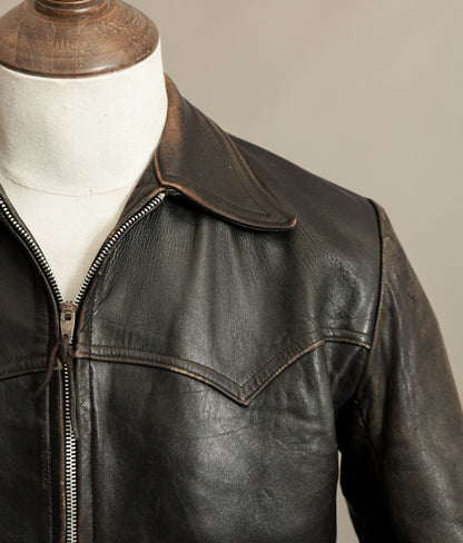 Vintage 1950s French Leather Motorcycle Jacket