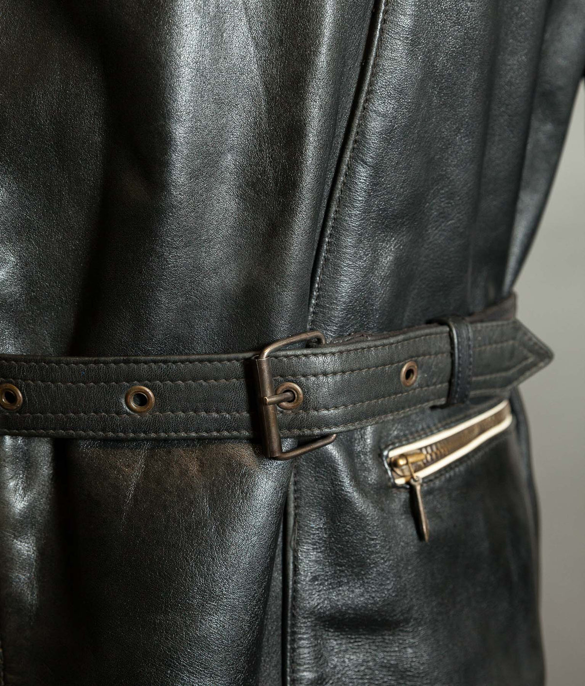 Vintage 1950s German Motorrad Leather Motorcycle Jacket RIES Zip