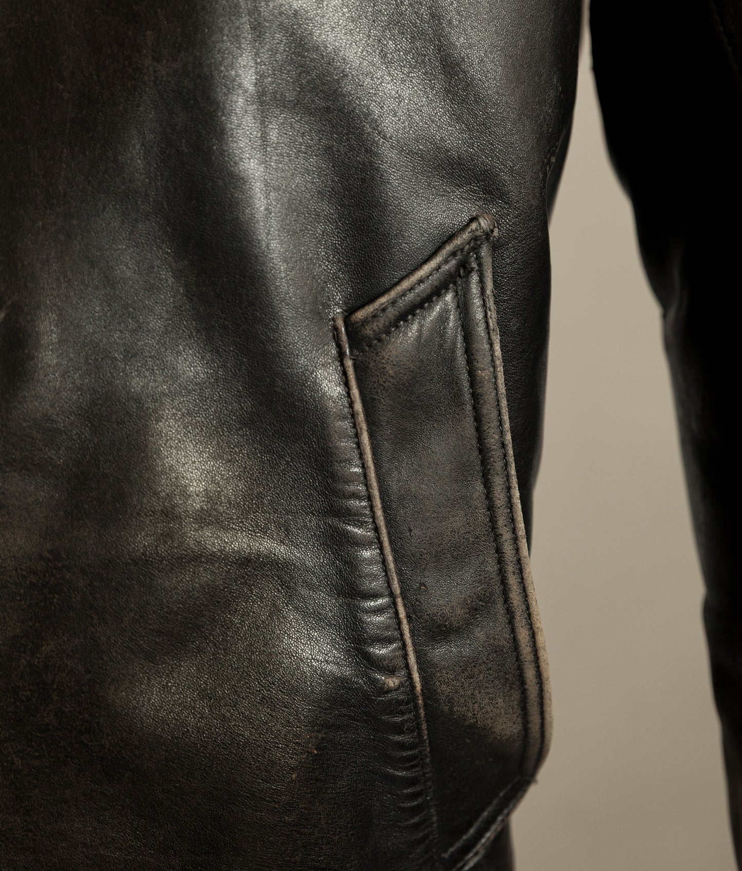 Vintage 1950s French Leather Motorcycle Jacket