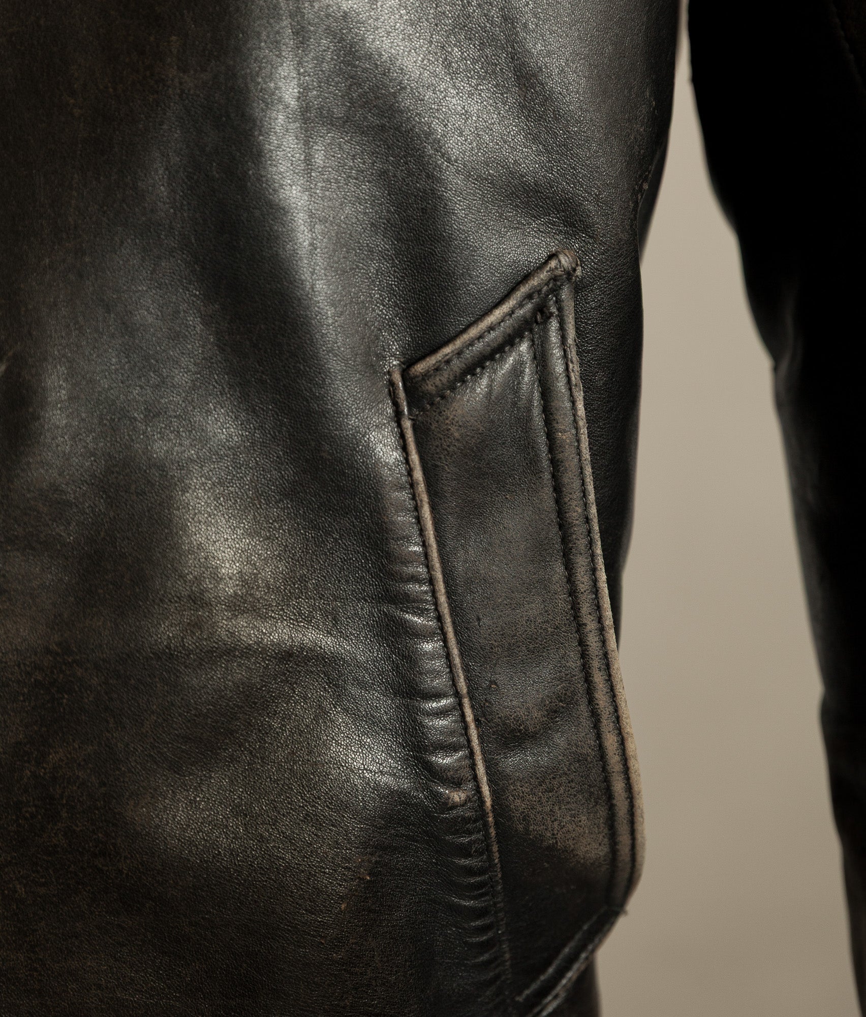Vintage 1950s French Leather Motorcycle Jacket