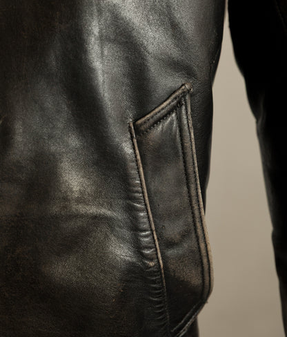 Vintage 1950s French Leather Motorcycle Jacket
