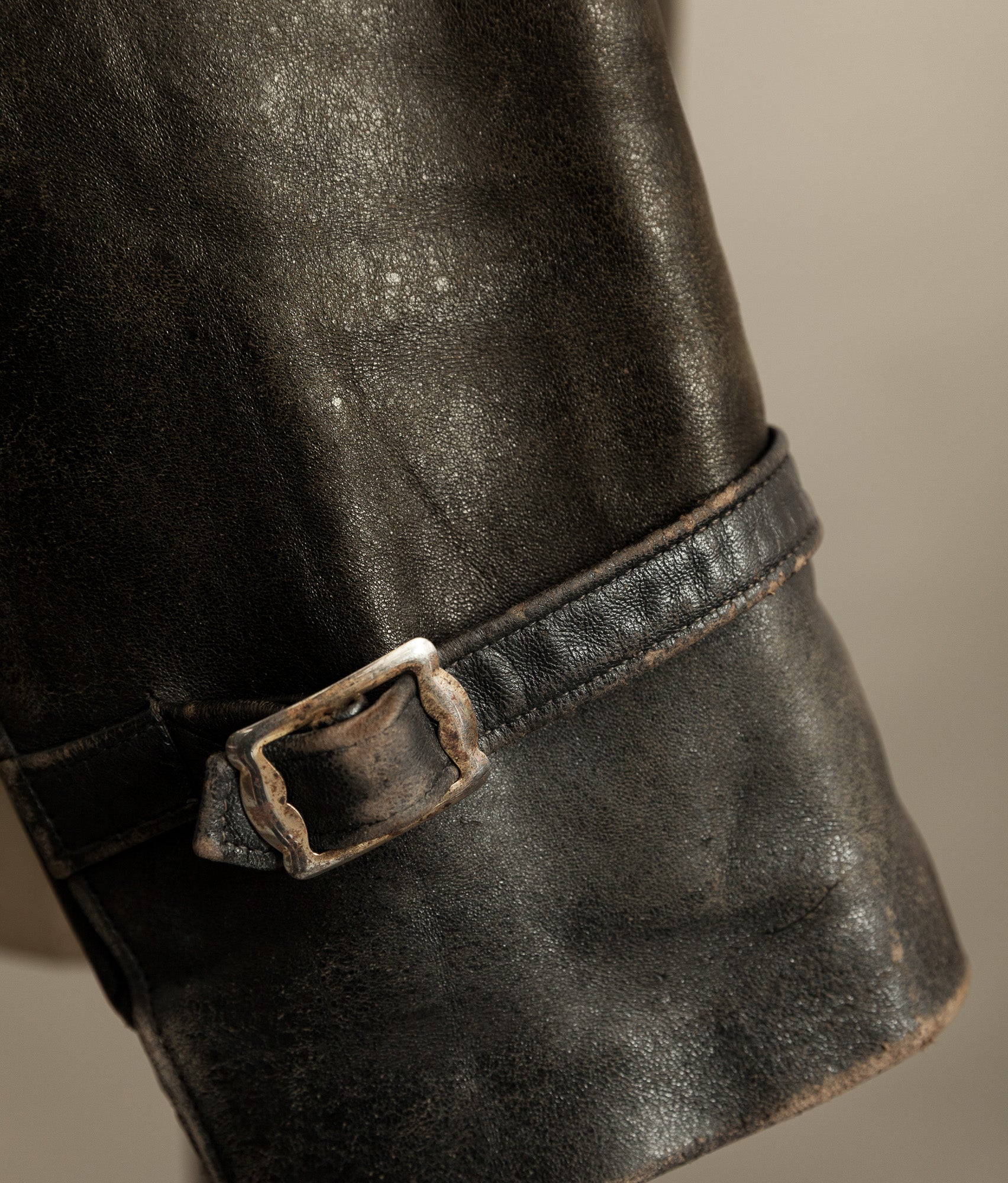 Vintage 1950s French Leather Motorcycle Jacket
