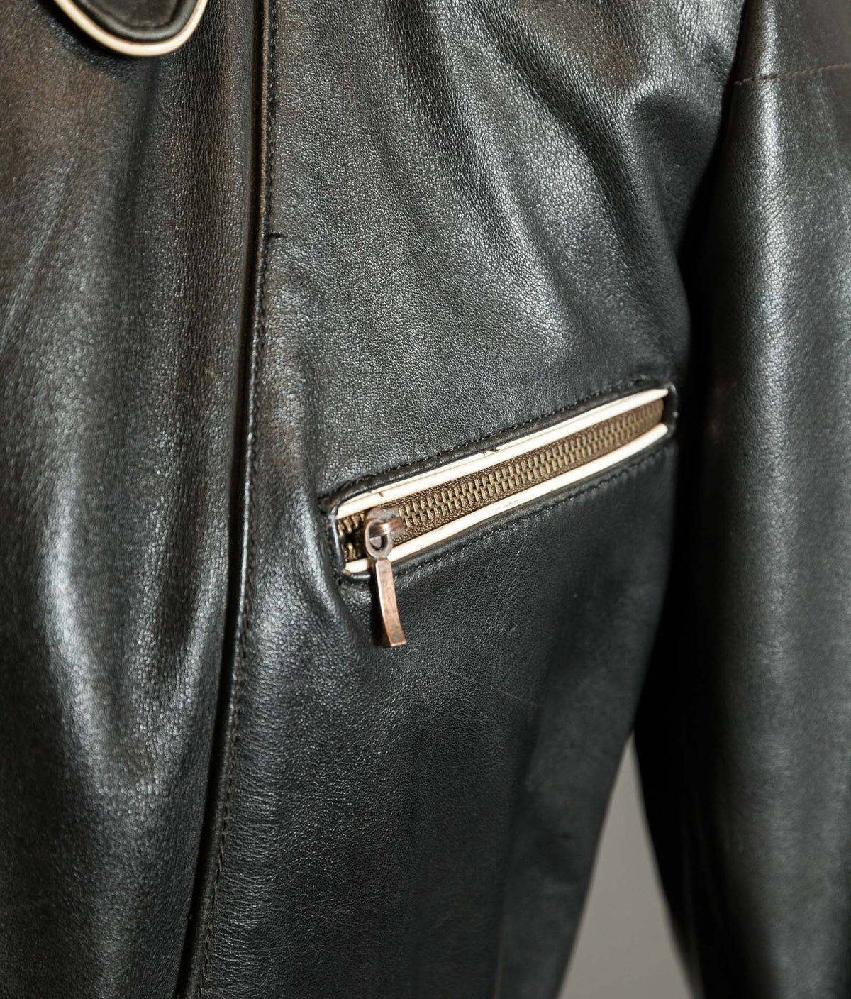 Vintage 1950s German Motorrad Leather Motorcycle Jacket RIES Zip