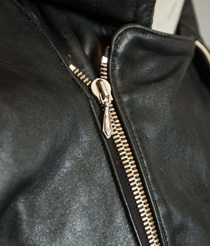 Vintage 1950s German Motorrad Leather Motorcycle Jacket RIES Zip