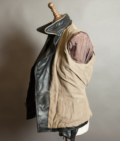 Vintage 1950s German Motorrad Leather Motorcycle Jacket RIES Zip