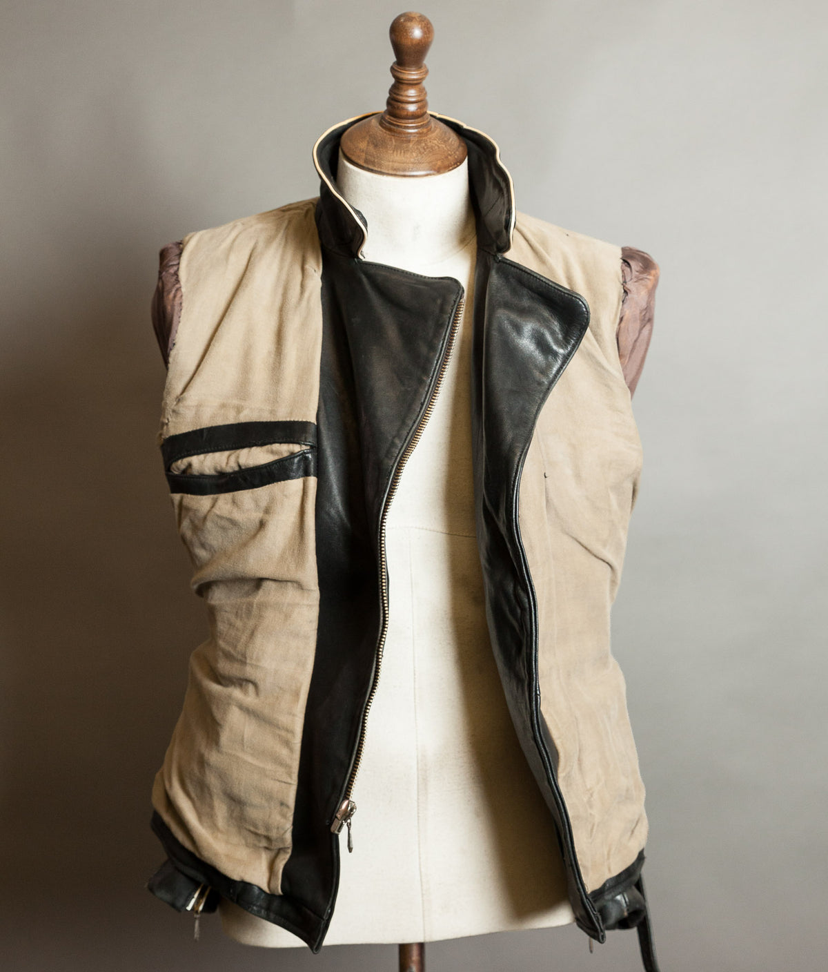 Vintage 1950s German Motorrad Leather Motorcycle Jacket RIES Zip