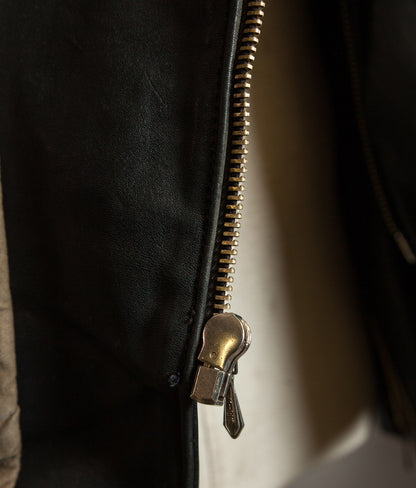 Vintage 1950s German Motorrad Leather Motorcycle Jacket RIES Zip