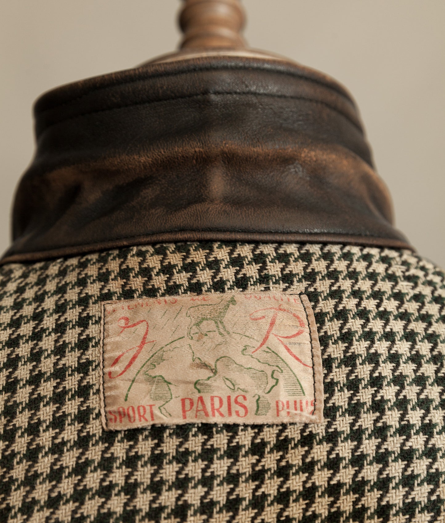 Vintage 1950s French Leather Motorcycle Jacket