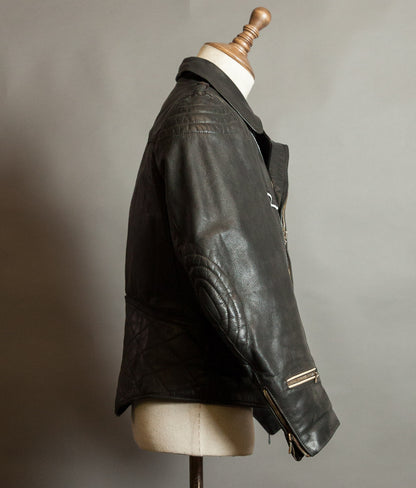Vintage 1950s German Motorrad Leather Motorcycle Jacket RUHR Zip