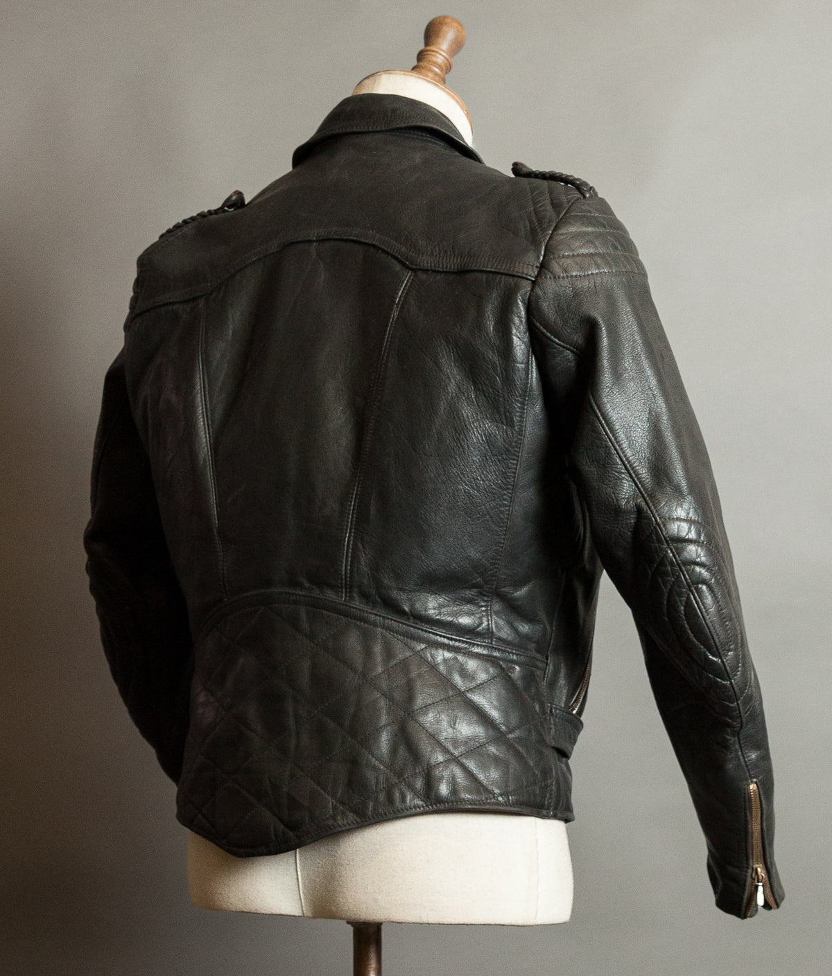 Vintage 1950s German Motorrad Leather Motorcycle Jacket RUHR Zip