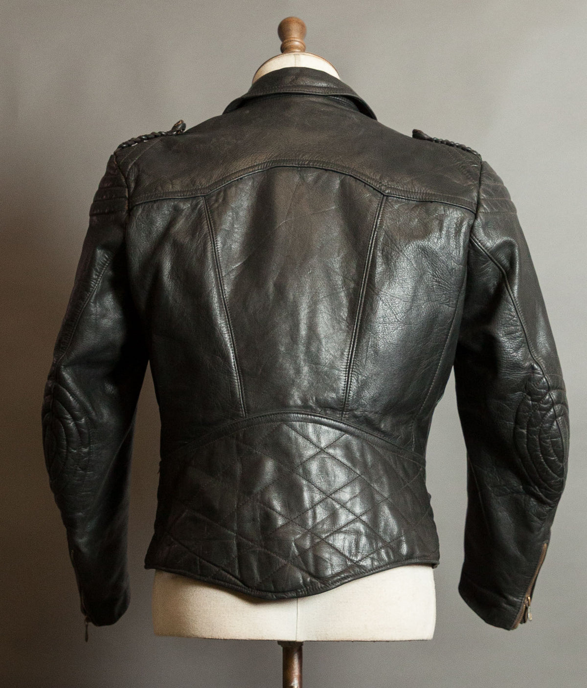 Vintage 1950s German Motorrad Leather Motorcycle Jacket RUHR Zip