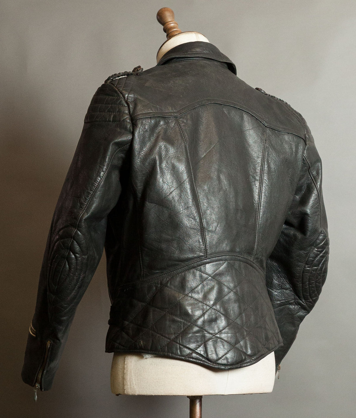 Vintage 1950s German Motorrad Leather Motorcycle Jacket RUHR Zip