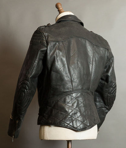 Vintage 1950s German Motorrad Leather Motorcycle Jacket RUHR Zip