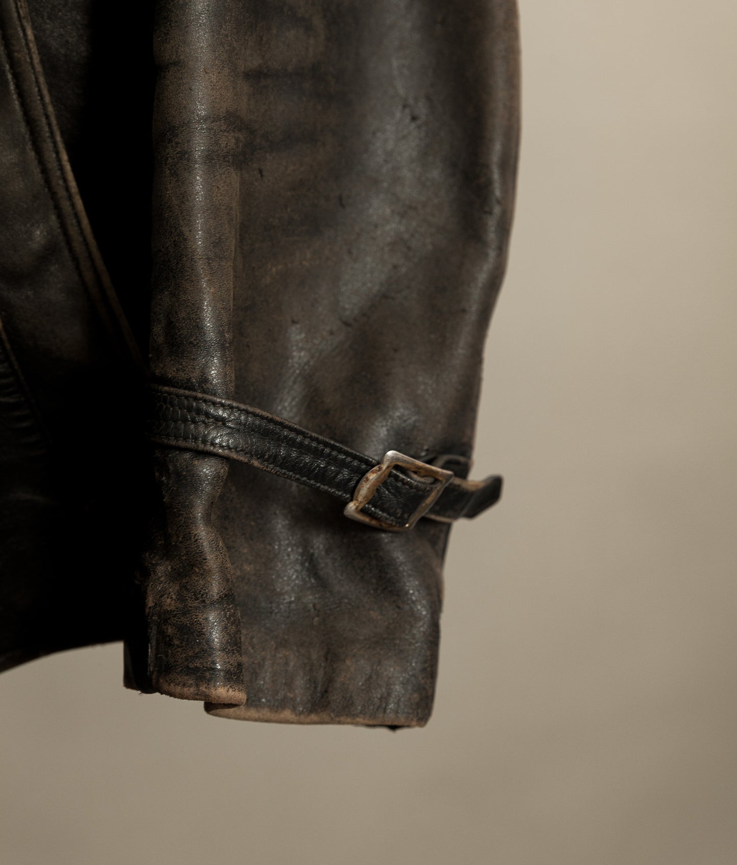Vintage 1950s French Leather Motorcycle Jacket