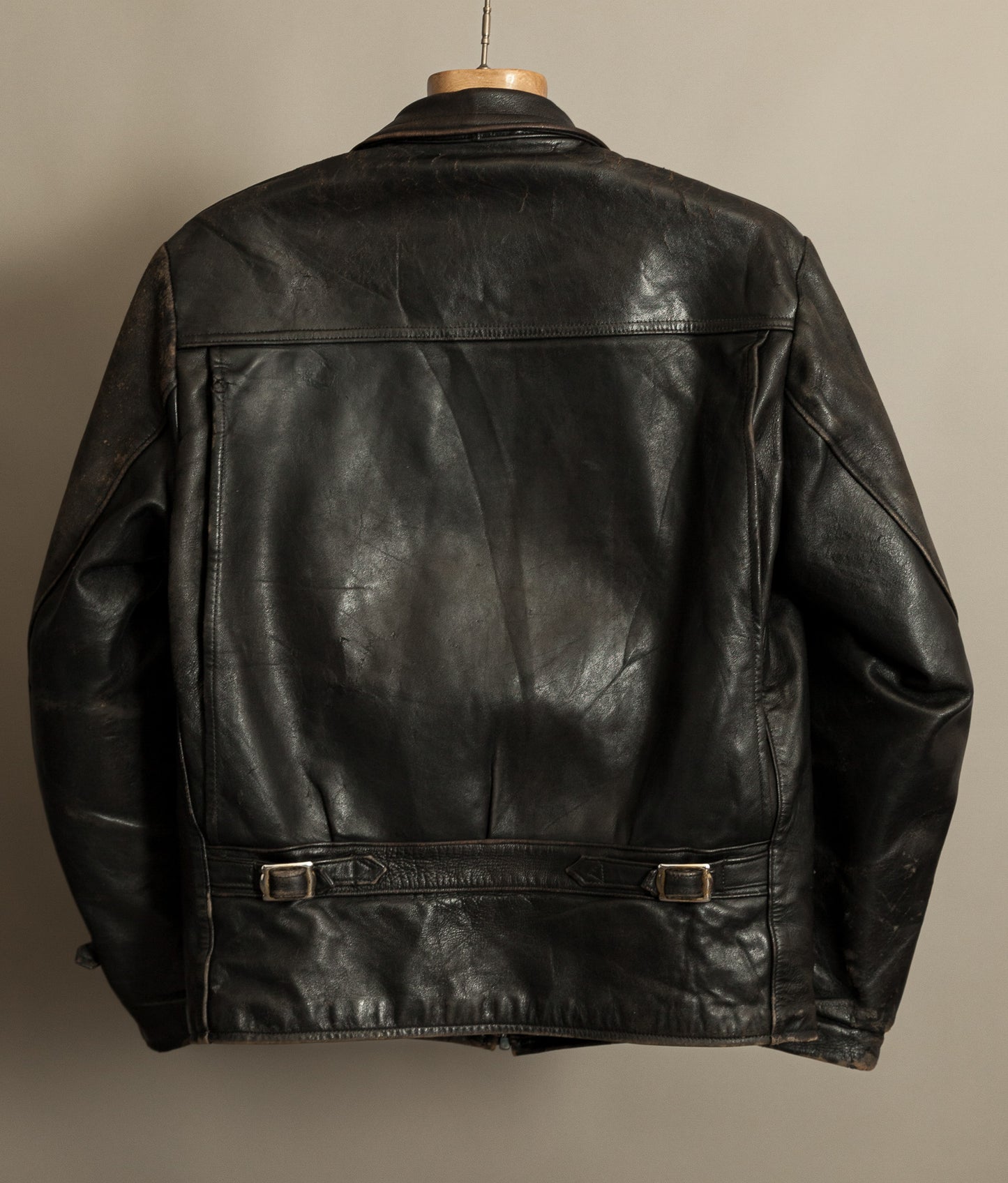 Vintage 1950s French Leather Motorcycle Jacket