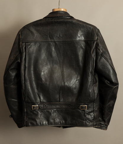Vintage 1950s French Leather Motorcycle Jacket