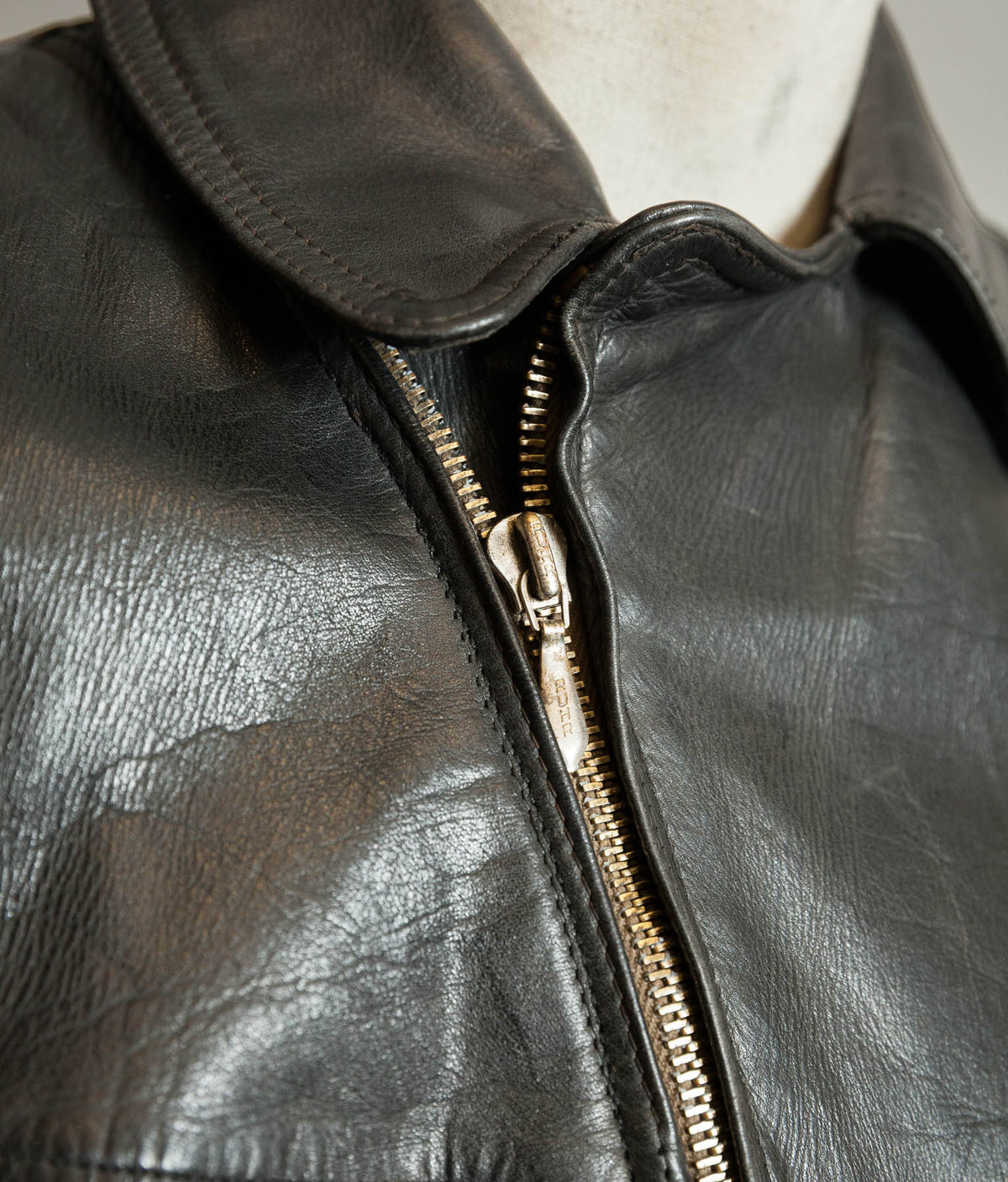 Vintage 1950s German Motorrad Leather Motorcycle Jacket RUHR Zip