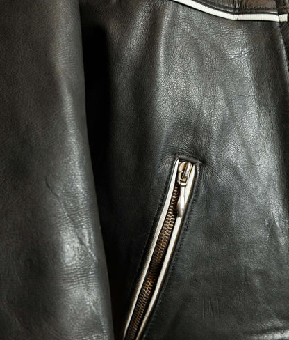 Vintage 1950s German Motorrad Leather Motorcycle Jacket RUHR Zip