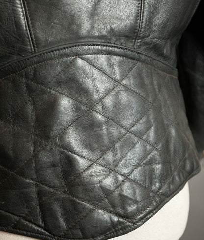 Vintage 1950s German Motorrad Leather Motorcycle Jacket RUHR Zip