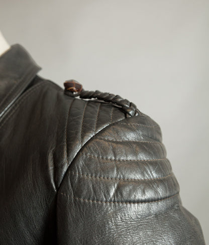 Vintage 1950s German Motorrad Leather Motorcycle Jacket RUHR Zip