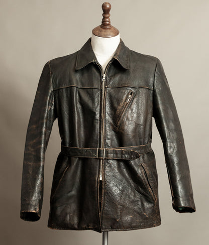 Vintage WWII 1940s German Leather Motorcycle Jacket