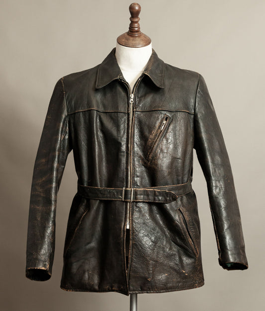 Vintage WWII 1940s German Leather Motorcycle Jacket