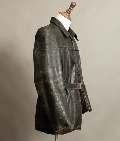 Vintage WWII 1940s German Leather Motorcycle Jacket