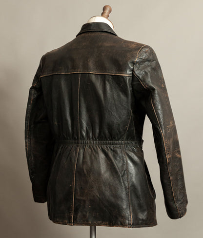 Vintage WWII 1940s German Leather Motorcycle Jacket