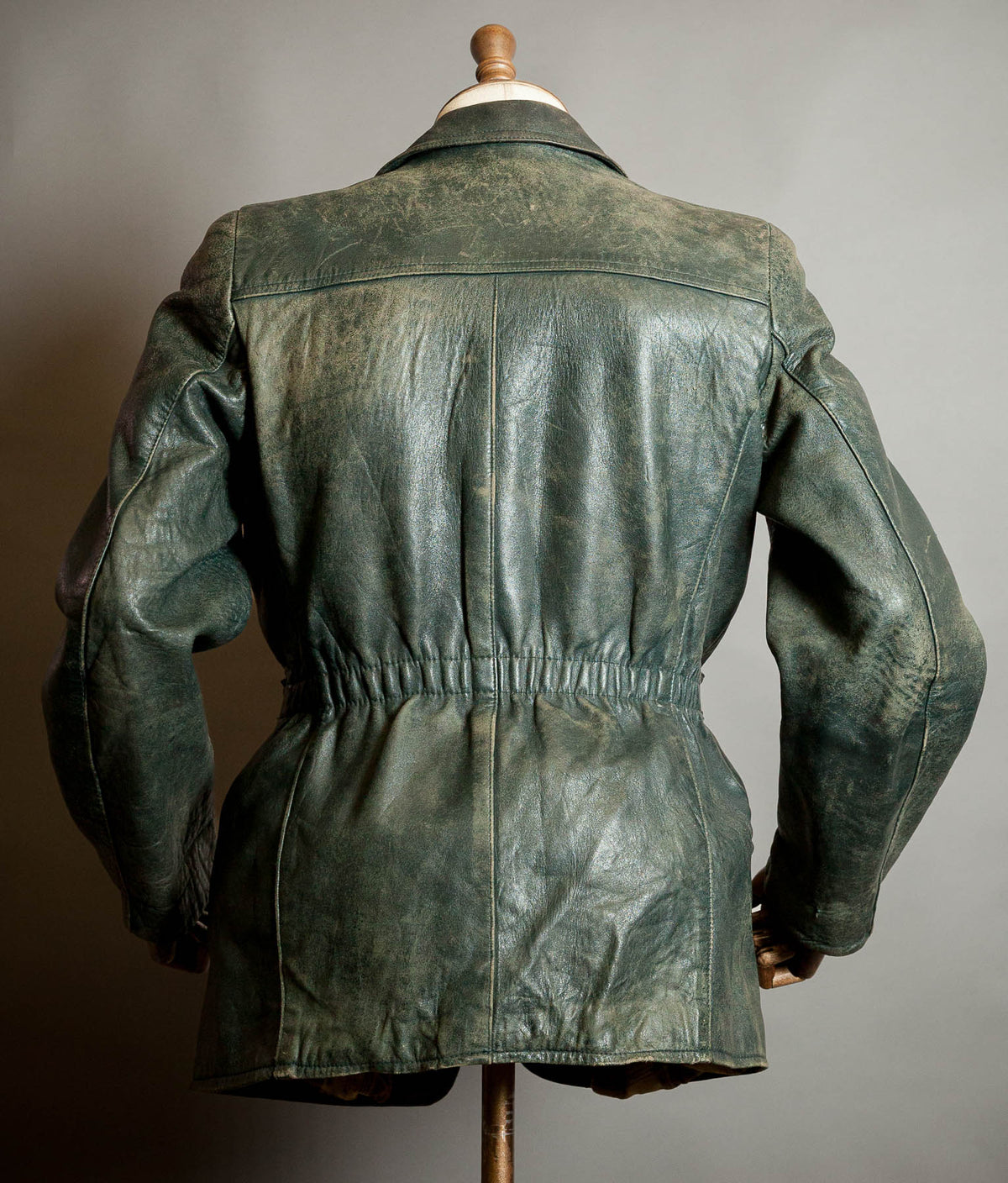 Vintage 1940s German Goatskin Leather Belted Motoring Coat