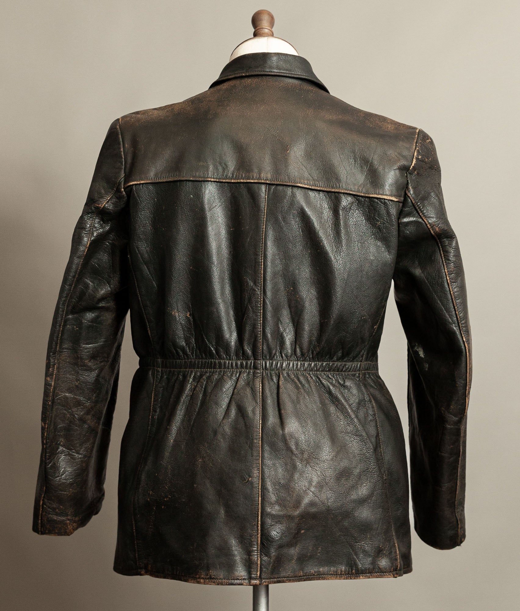 Vintage WWII 1940s German Leather Motorcycle Jacket