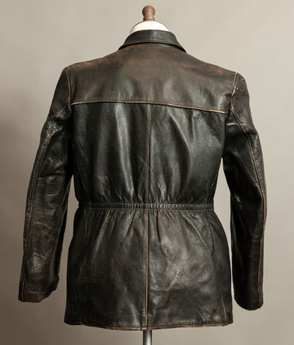 Vintage WWII 1940s German Leather Motorcycle Jacket