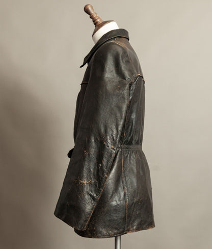 Vintage WWII 1940s German Leather Motorcycle Jacket