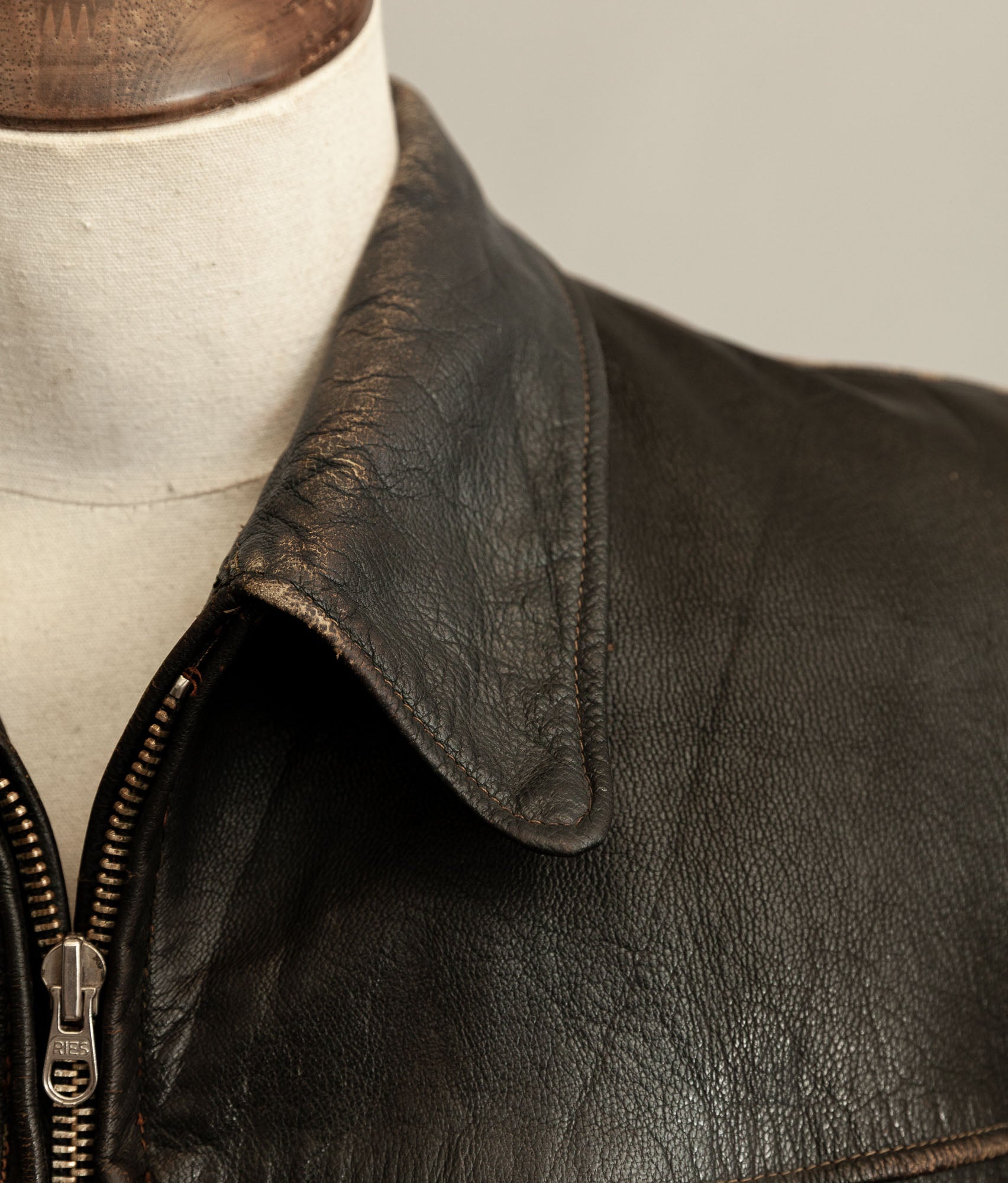 Vintage WWII 1940s German Leather Motorcycle Jacket