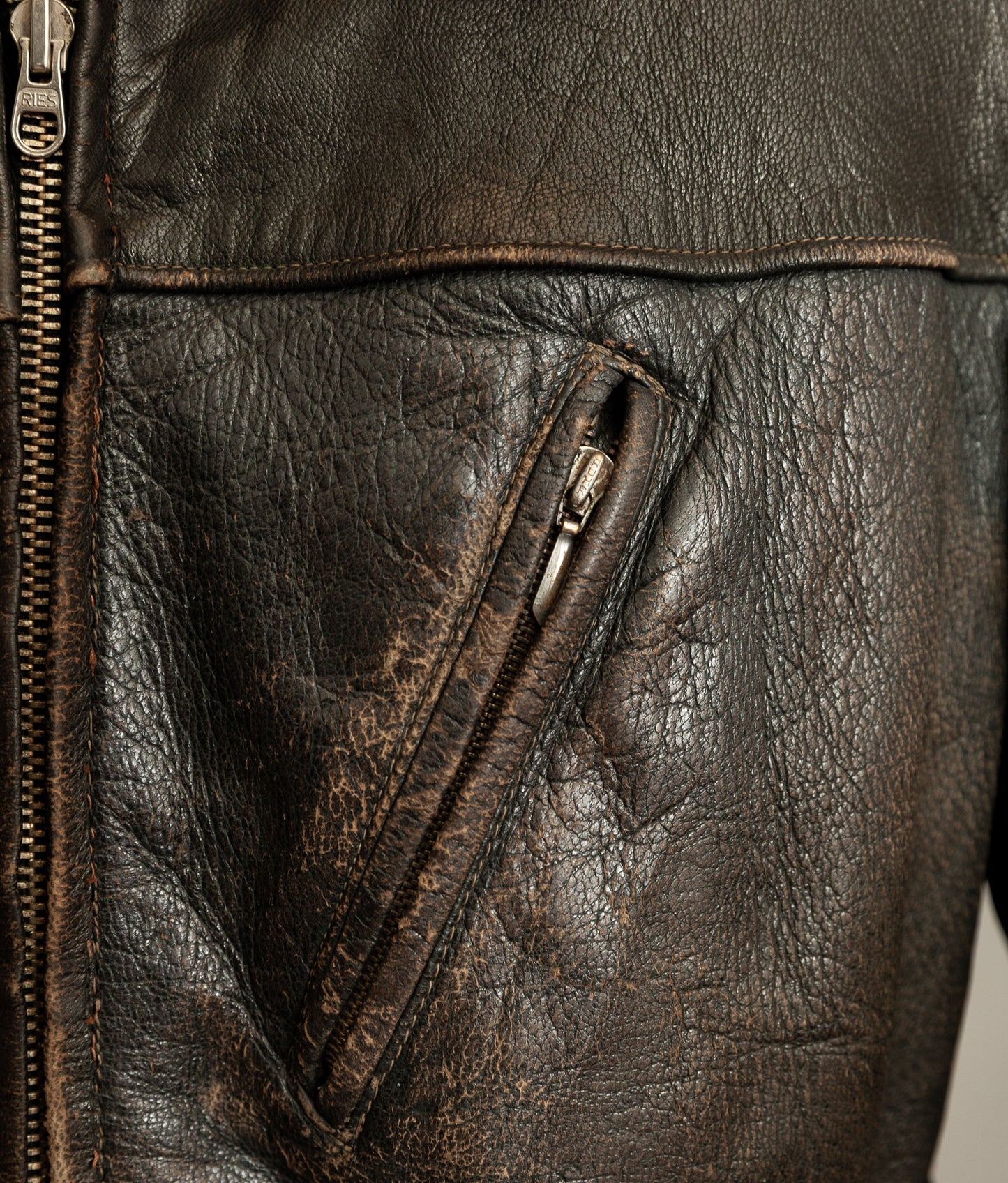 Vintage WWII 1940s German Leather Motorcycle Jacket