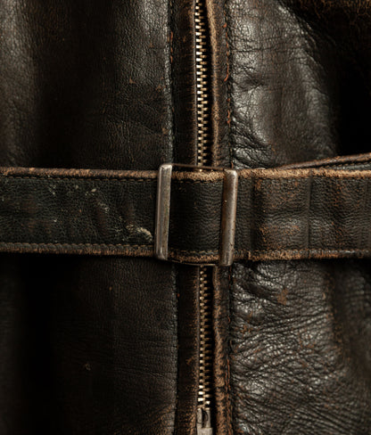 Vintage WWII 1940s German Leather Motorcycle Jacket