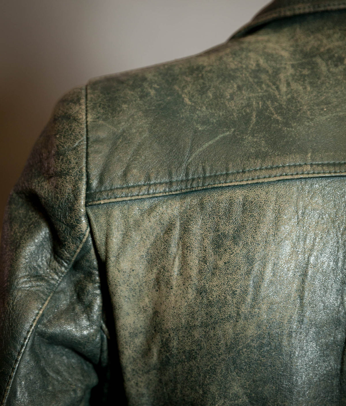 Vintage 1940s German Goatskin Leather Belted Motoring Coat