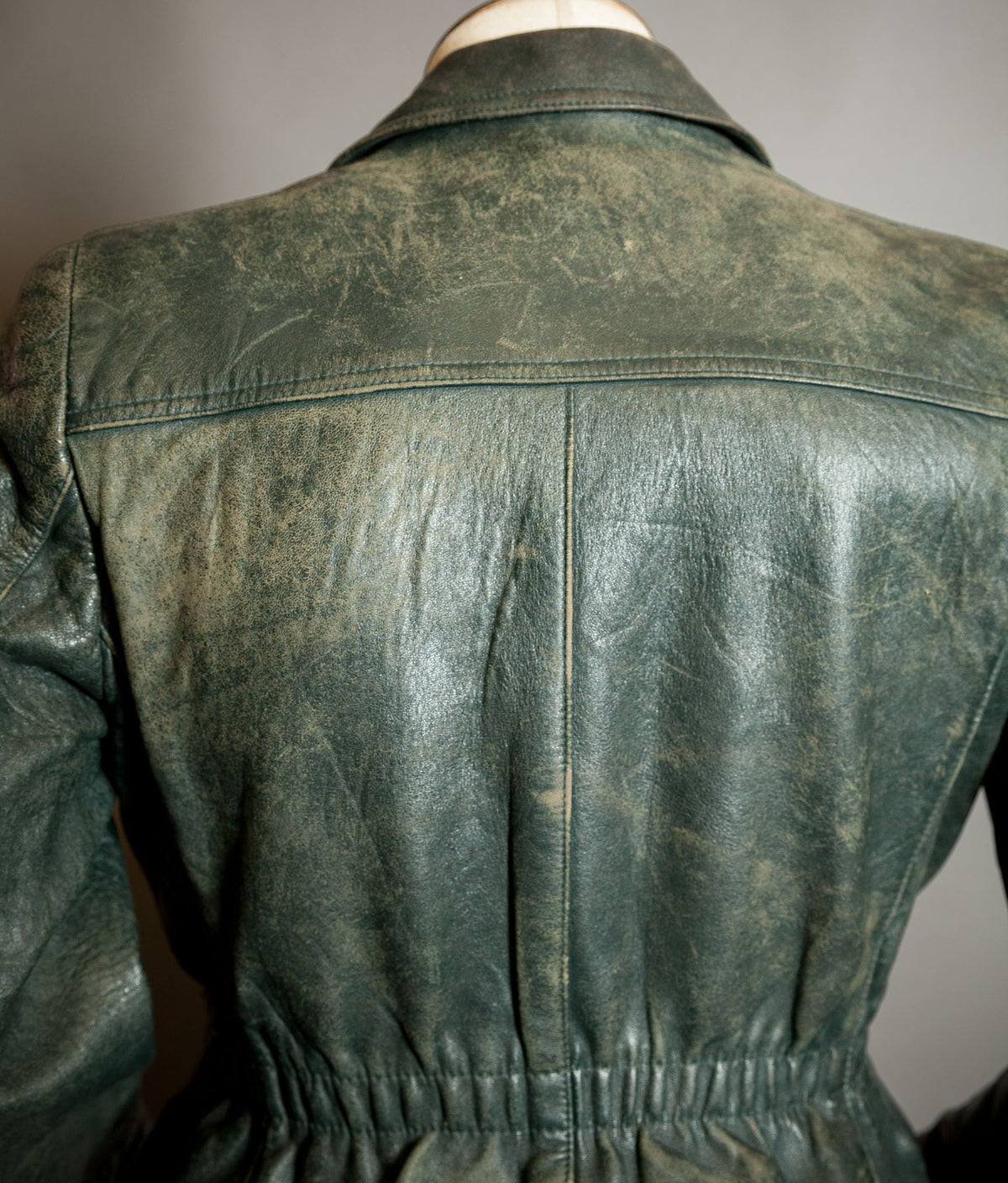 Vintage 1940s German Goatskin Leather Belted Motoring Coat