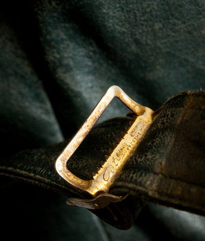 Vintage 1940s German Goatskin Leather Belted Motoring Coat