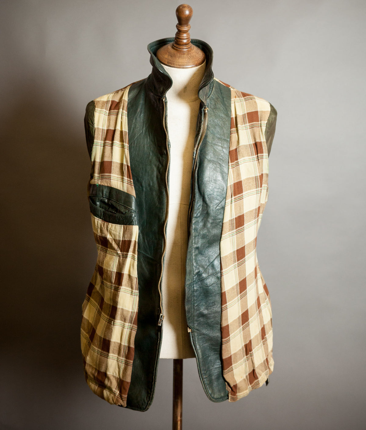 Vintage 1940s German Goatskin Leather Belted Motoring Coat