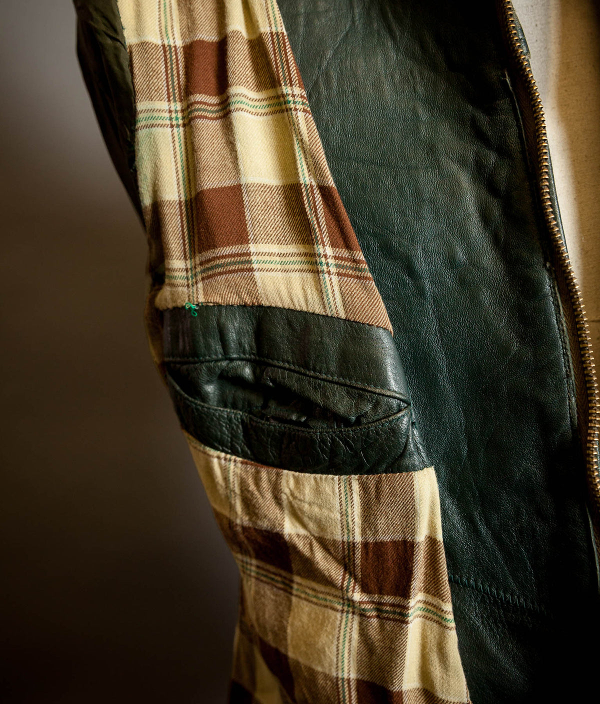 Vintage 1940s German Goatskin Leather Belted Motoring Coat
